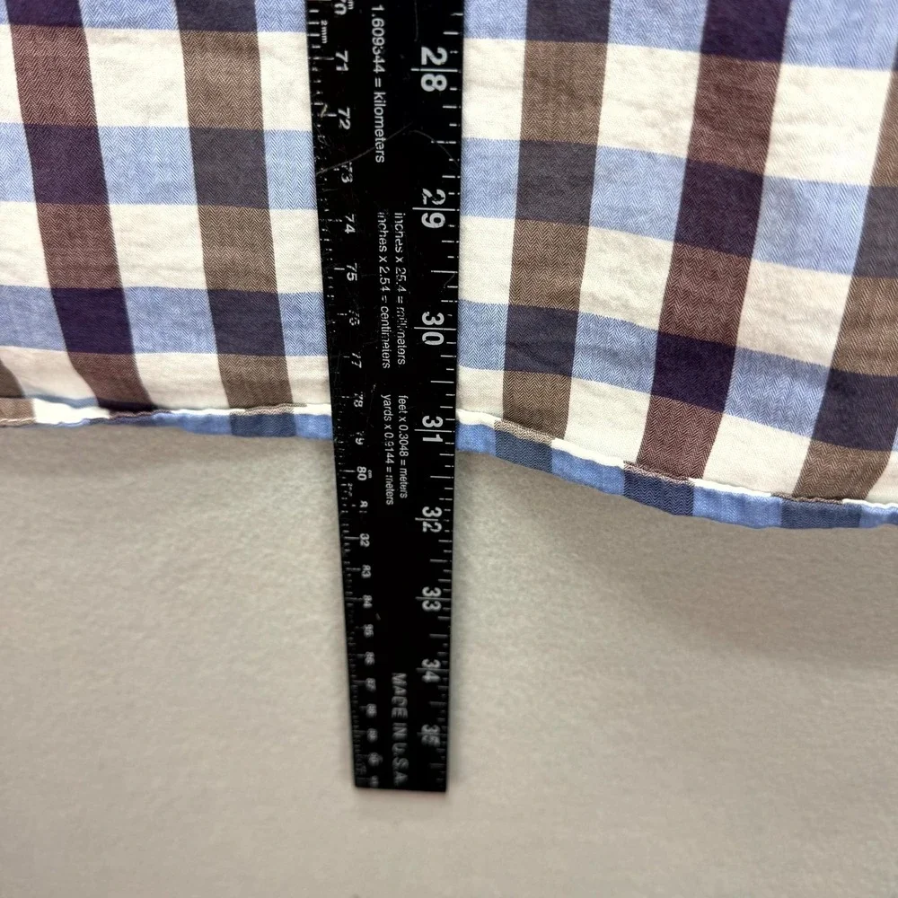 Banana Republic Dress Shirt Men XL Multi Gingham Plaid Cotton Business Button Up